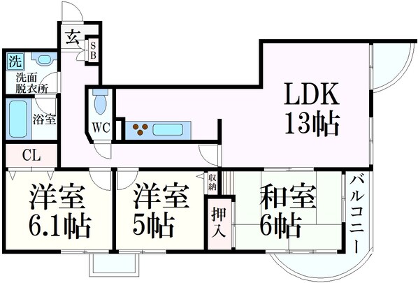 甲南山手駅 徒歩11分 2階の物件間取画像